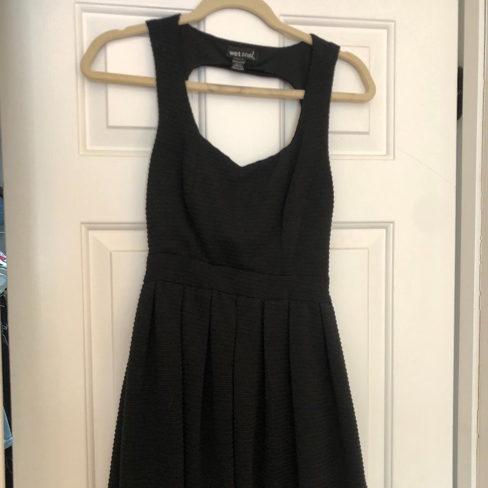 Little Black Mini Dress with back cut-out: Size XS
